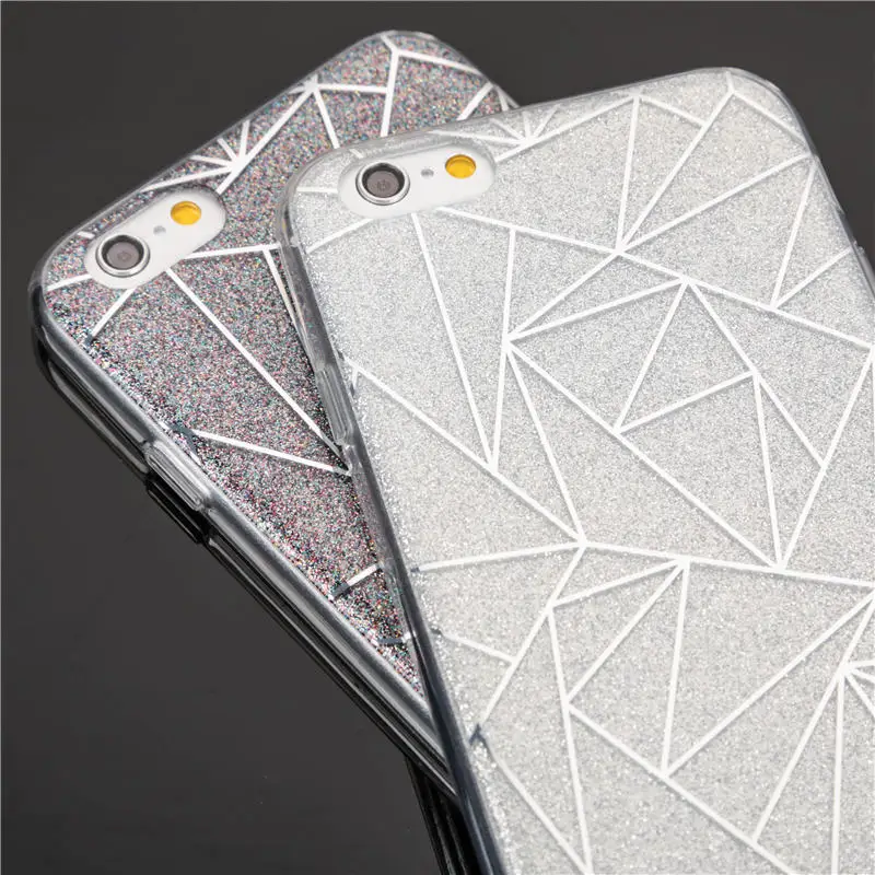 Покрытие блеск телефона Чехлы для iPhone 6 S Plus 6splus 7 8 плюс TPU Мягкий силиконовый Coque