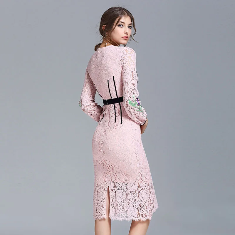 2017 весеннее модное платье для подиума женское высококачественное кружевное с