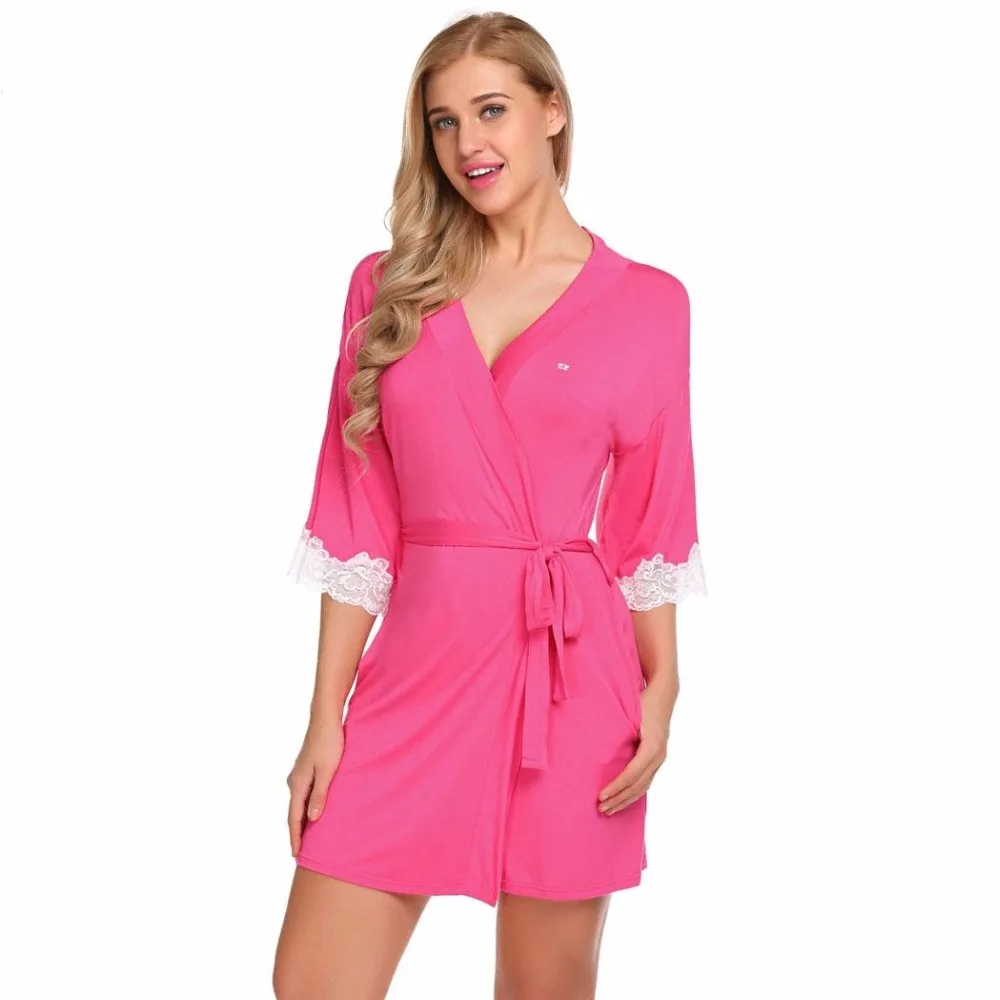 Халат Кружевной Для женщин кимоно короткий халат женский Sexy кружева пижамы