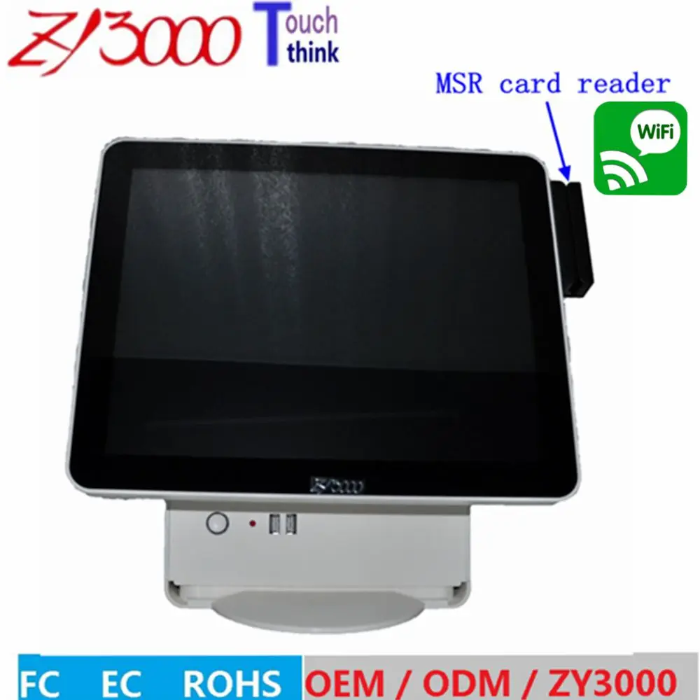 Новый запас I5 4310u DDR 8G Msata 128G SSD WIFI 15 дюймов емкостный сенсорный экран все в одном pos