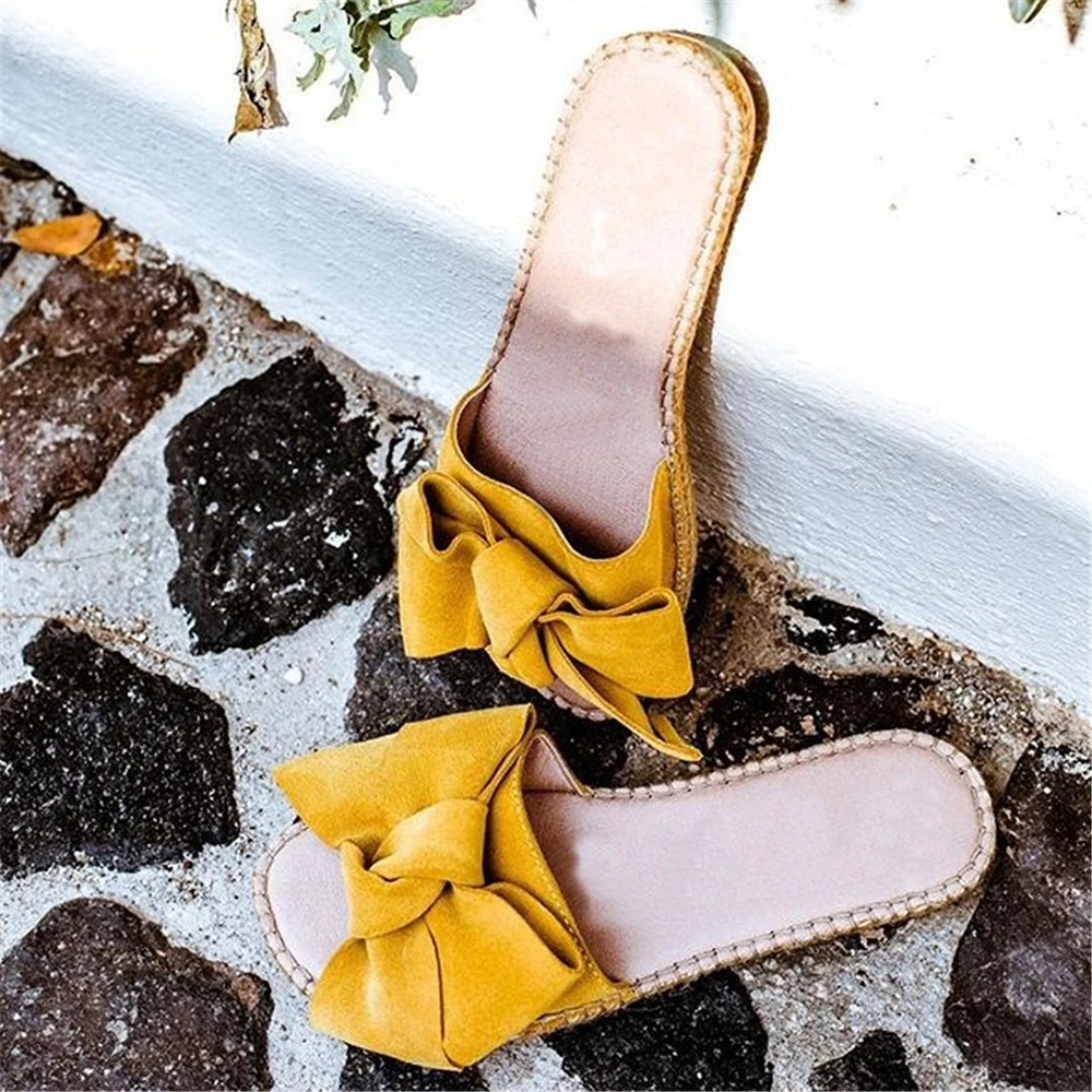 LOOZYKIT/тапочки женские босоножки с бантом шлепанцы Домашние уличные пляжная обувь