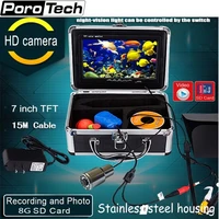 sy703 15m original 7 video fish finder 1000tvl lights controllable underwater fishing camera kit ice lake under water fish cam