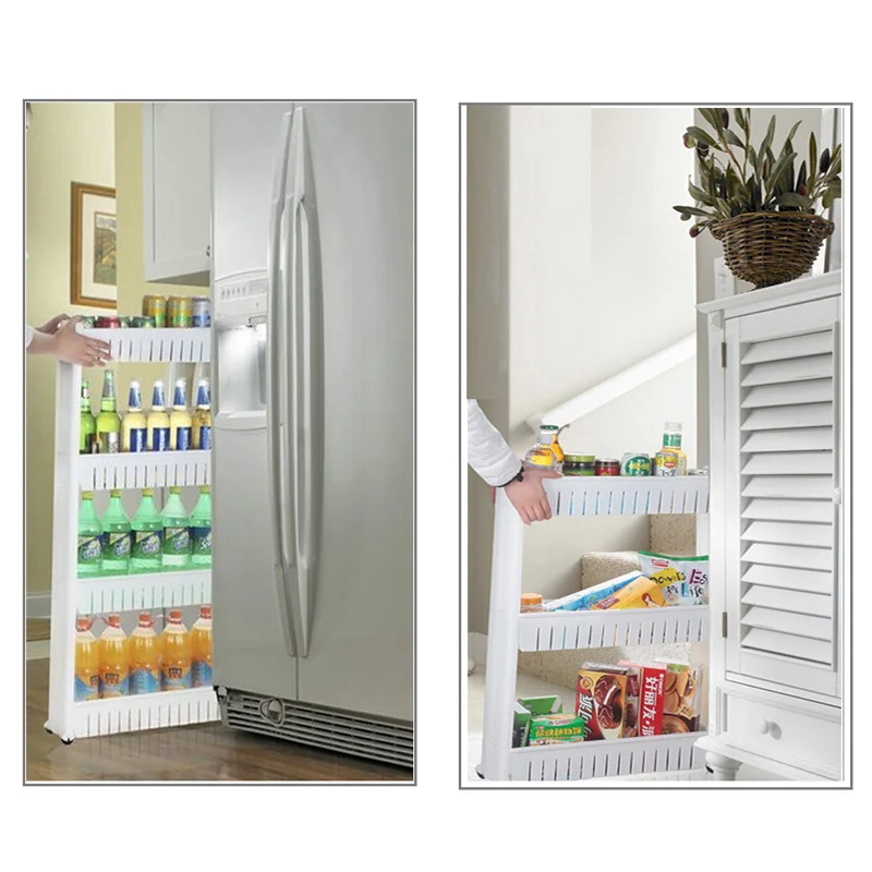 1 шт. белая полка для хранения зазоров кухонного подвижная Пластиковая Полка