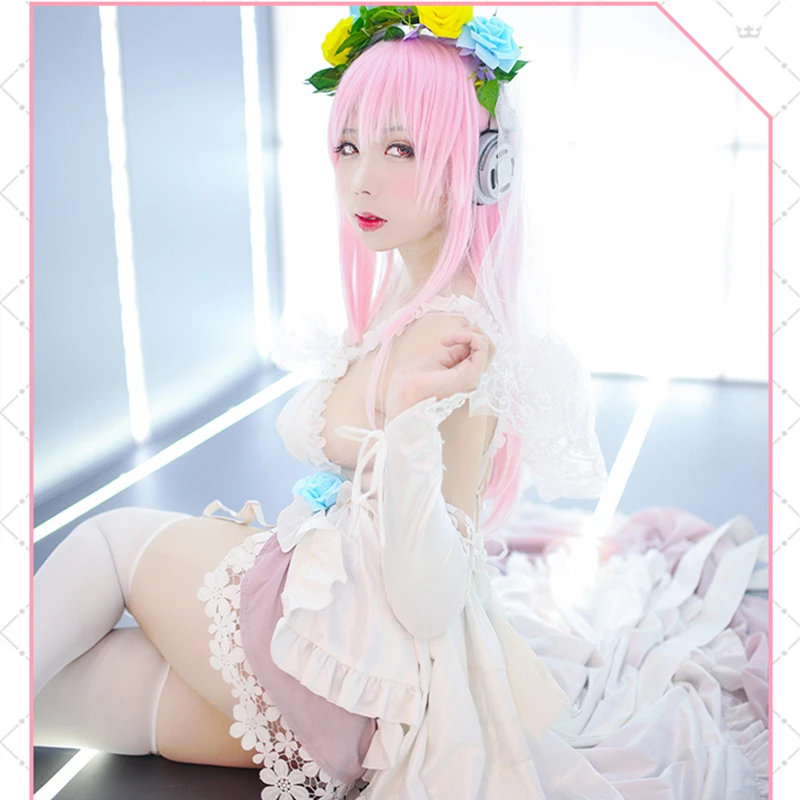 Супер Sonico свадебное платье ГСК 10-е косплей костюмы | Тематическая одежда и