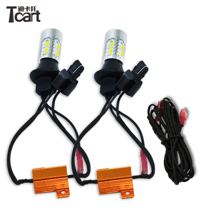 Tcart T20 7440 WY21W указатели поворосветильник drl Светодиодные Автомобильные дневные