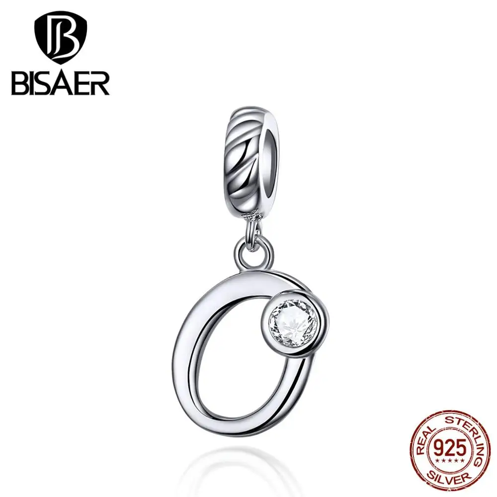 BISAER, новинка, 925 пробы, серебро, 26 букв, амулеты, A-Z, алфавит, подвески, начальный браслет, ожерелье для рукоделия, ювелирных изделий GXC1183 - Окраска металла: GXC1183-O