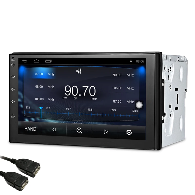 Автомобильный dvd-плеер, gps, Wi-Fi, Bluetooth радио, четырехъядерный, рулевое колесо, камера заднего вида, плеер, 7 дюймов, 1024, автомагнитола, 2 Din, Android