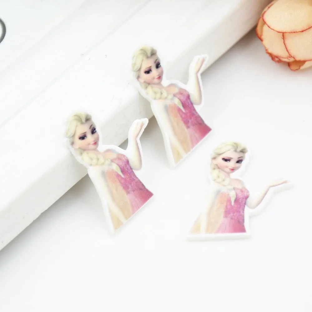 Мультяшное плоское заднее украшение из смолы фигурка сестры Эльзы королевы