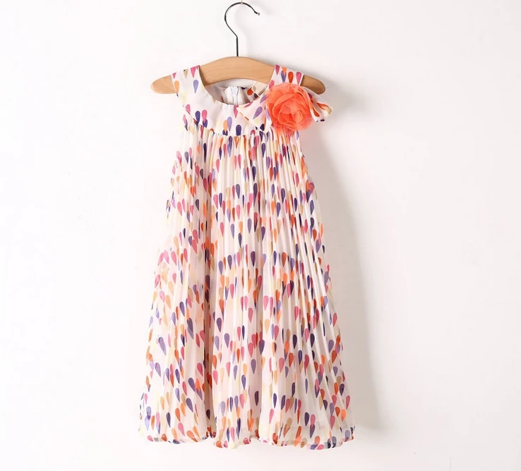 Girls Summer Dress New Brand Kids Chiffon Princess Drop-shaped Flower for Children Bohemian Vest Clothes | Детская одежда и обувь