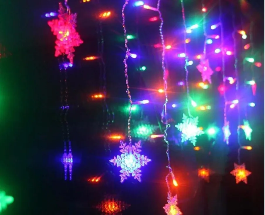3 5 м 100led 16 шт Снежинка светодиодная занавеска гирлянда лампа для сада