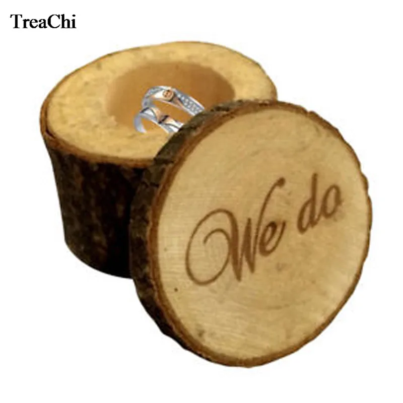 Romantic Country Retro Style Ring Case Natural Wood Word Cover Valentine's Day Engagement Lover's Ring Storage Anniversary Box images - 6