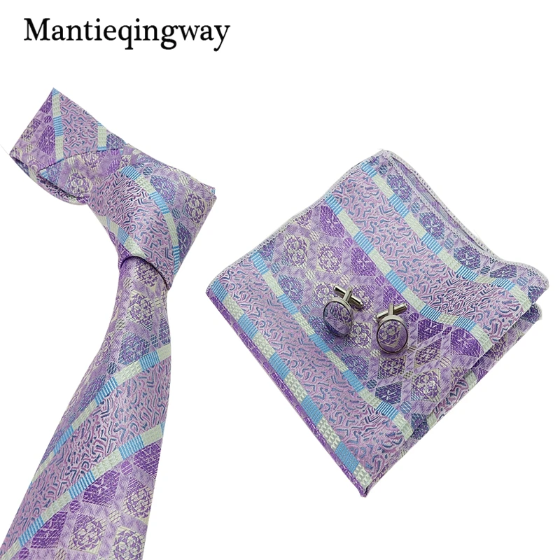 Mantieqingway элегантный светильник фиолетовый жаккардовый платок набор Пейсли 8 5 см