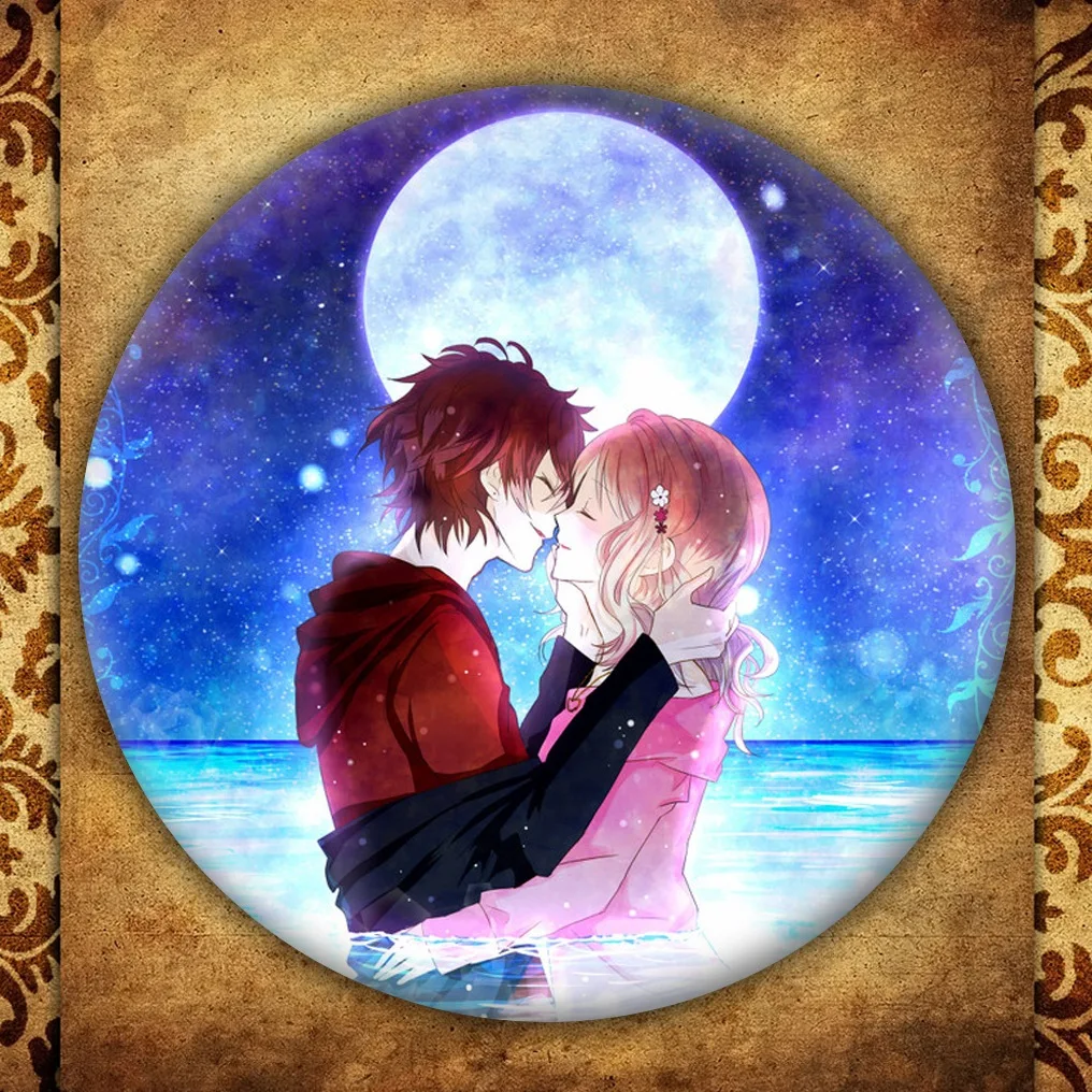 Короткая футболка с героями из японского аниме DIABOLIK LOVERS бейдж дисплеем модные