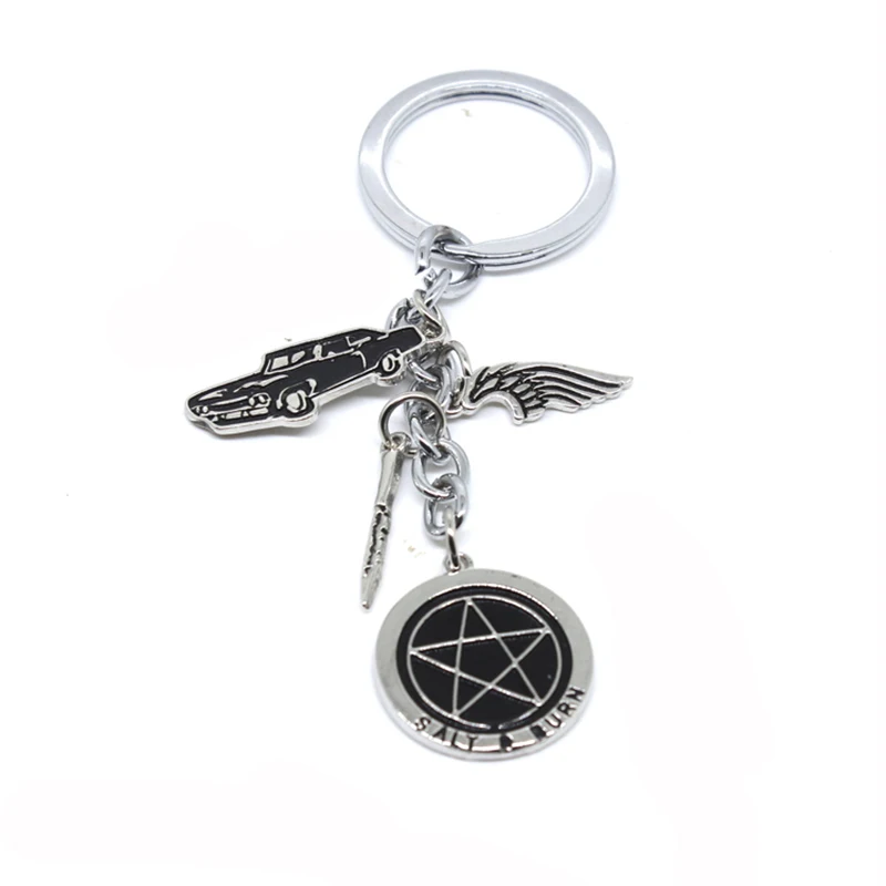 keychain P2892 Dongmanli Supernatural ТВ серии автомобиль пятиконечная звезда знак металлический Шарм кулон ожерелье DIY ювелирные изделия - Окраска металла: keychain