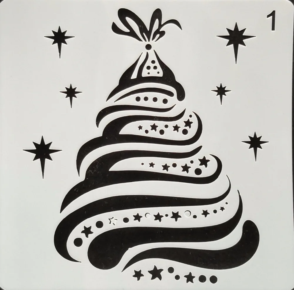 

13*13 Christmas Layering Stencils for Diy scrapbook/photo album Decorative Embossing coloring,painting stencil,home decor