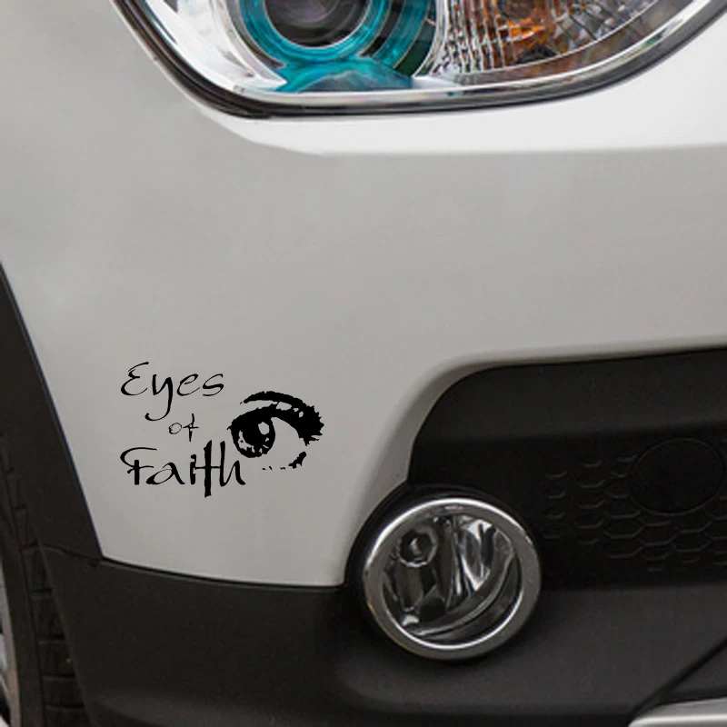 

YJZT 15.7*10.4CM Interesting Of Faith Silhouette Eye Graphics Car Sticker Vinyl High Quality Decor Accessories C12-0531