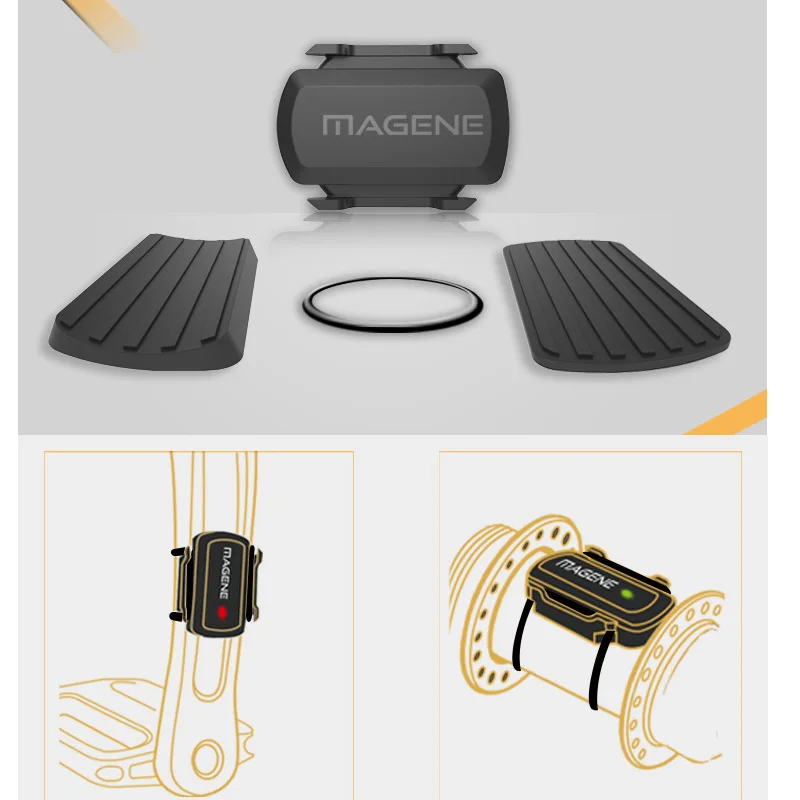 MAGENE gemini 200 210 датчик скорости cadence ant+ Bluetooth для Strava garmin bryton велокомпьютер GARMIN iGPSPORT Bryton
