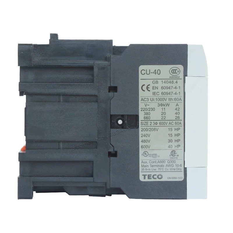 40A 50/60 Гц Ui1000V контактор переменного тока AC24V 380V 220V 110V напряжение катушки CU 40 3NO1NO1NC