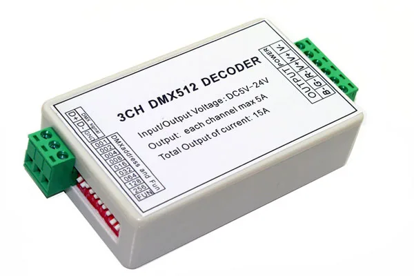 2016 best price 1 pcs DC5V-24V 3CH dmx512 decoder led RGB controller 3channel group 2 keys 1A each channel max 15A LED Decoder | Лампы и