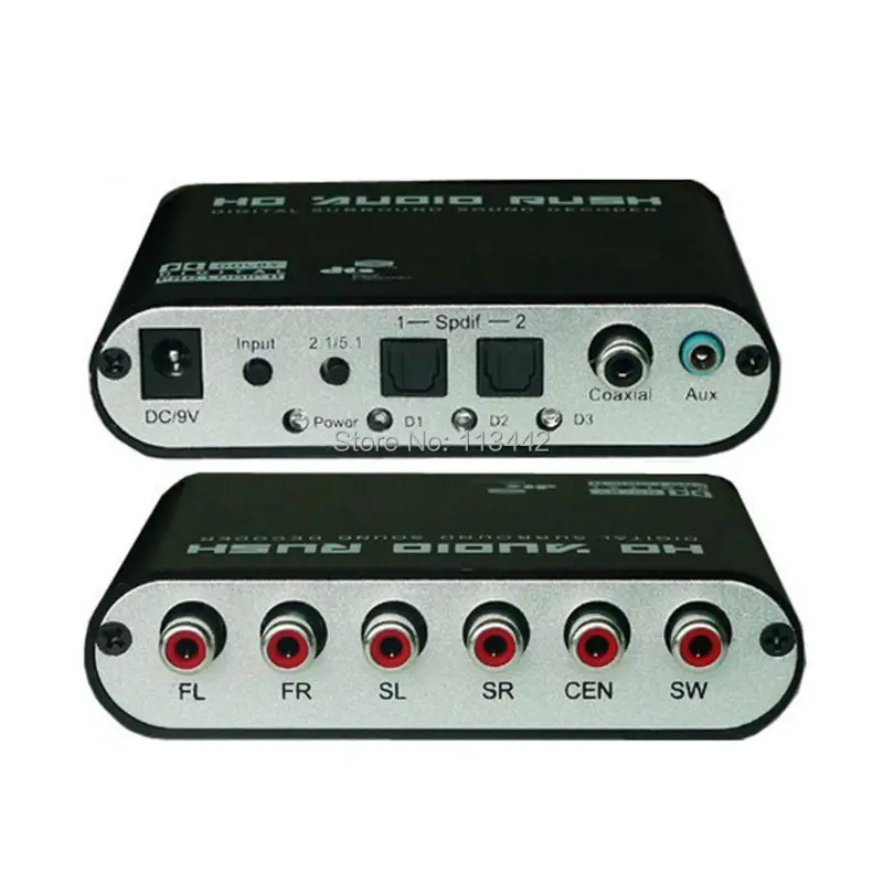 Бесплатная доставка 5.1 канала AC3/DTS цифровой аудио конвертер Шестерни Surround Sound Раш