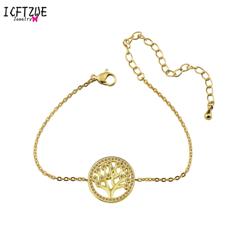 ICFTZWE Украшения для тела из нержавеющей стали богемные браслеты с деревом жизни