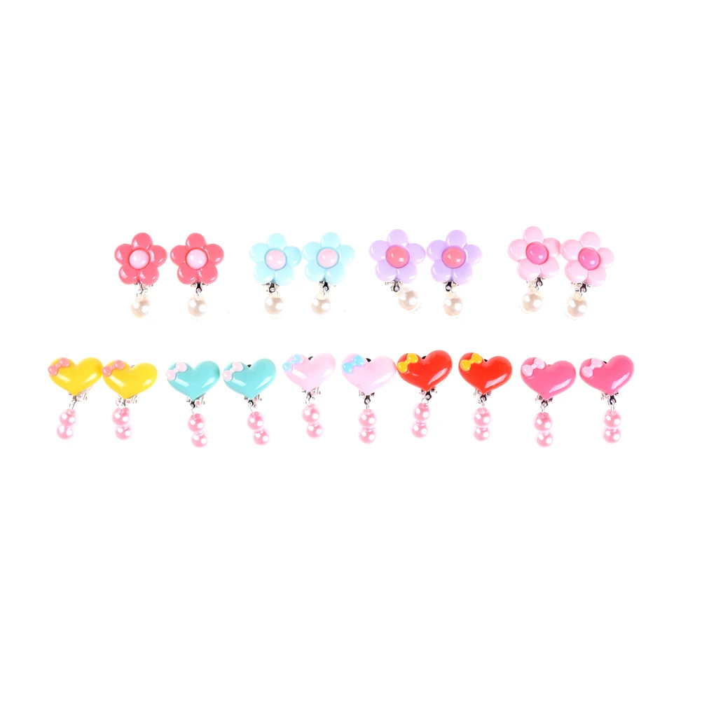 Цветок падение серьги клип для детей Солнечный ребенок девочка ювелирные