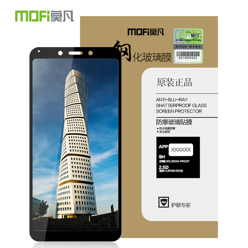 

For Xiaomi Redmi 6 Original MOFi 9H Full Cover Tempered Glass Screen Protector Film for Redmi 6 Toughened Glass Film