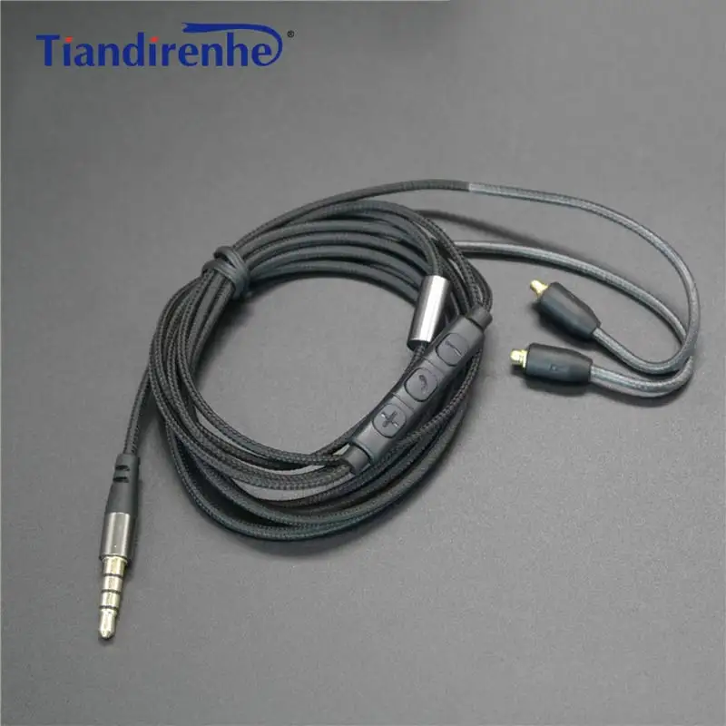 Обновленный кабель MMCX с микрофоном для Shure SE215 SE535 SE846 SE425 проводная гарнитура iPhone