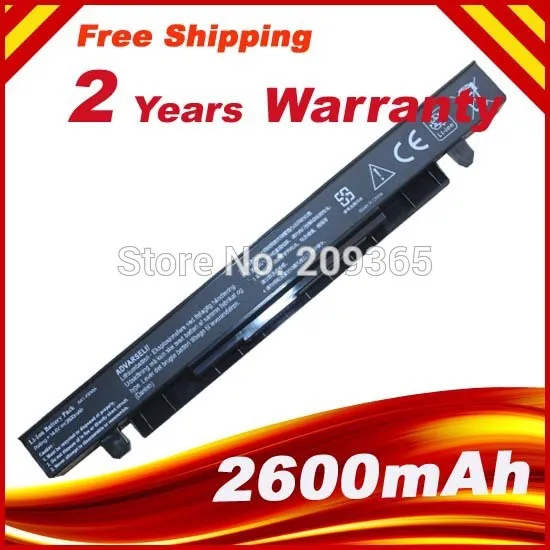 Wholesales New 4cells Laptop battery For ASUS A450 A550 F450 F552 P450 X450 X550 A41-X550 A41-X550A free shipping