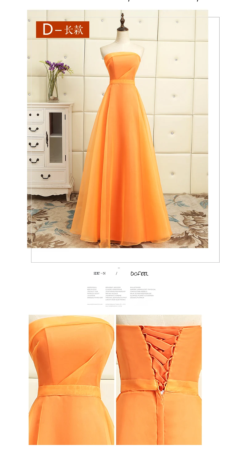 Vestidos de dama de honor largo новые атласные тюлевые Платья для подружек невесты в 5 стилях оранжевые дешевые платья до 50 pretty abito damigella