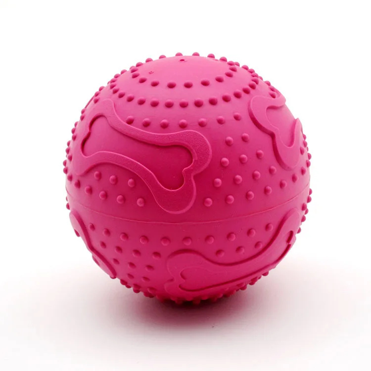 Игрушки для собак Pet Dog Squeak Toys - резиновый мяч высокого качества со звуком в виде кости для щенков и молодых собак для игры и чистки зубов.