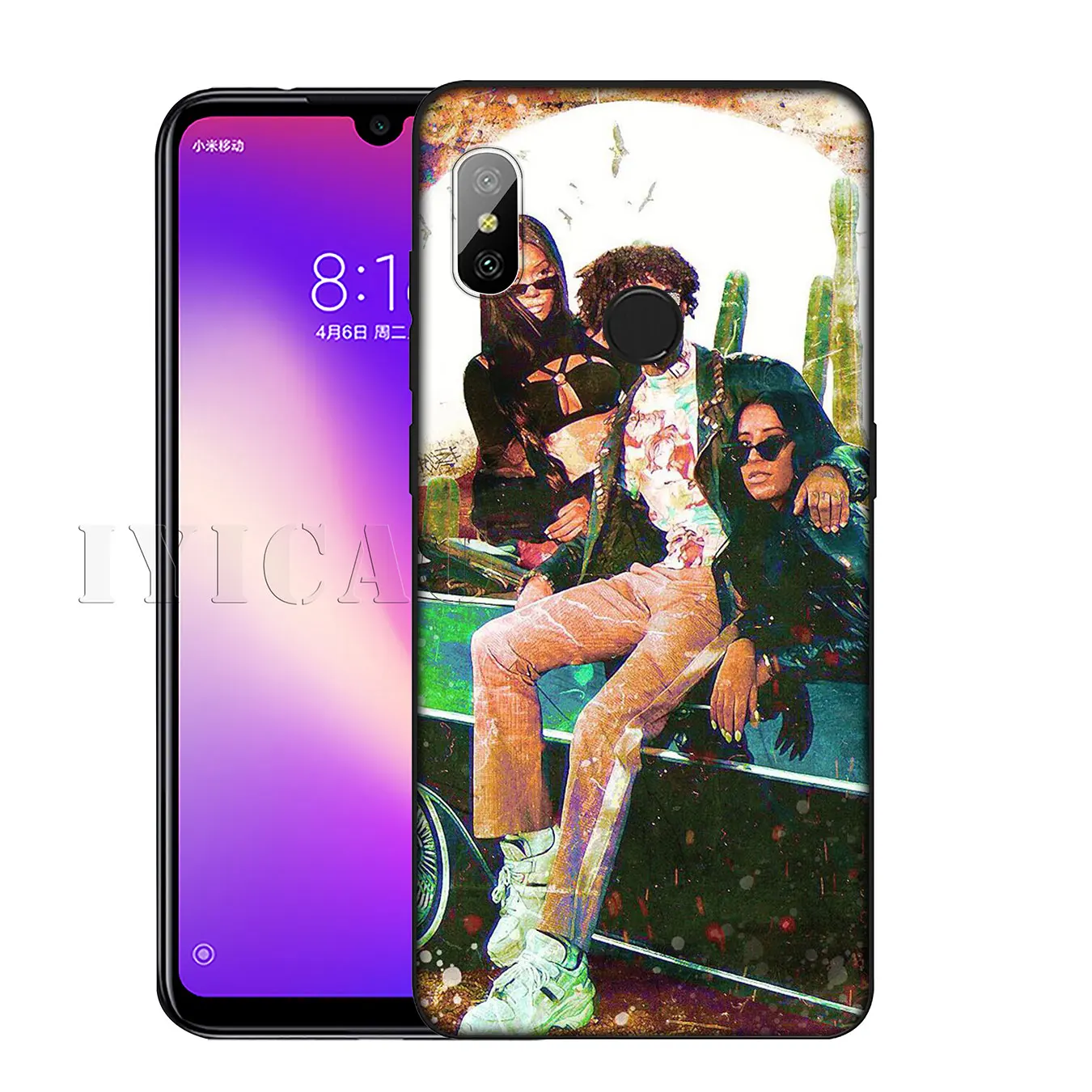 IYICAO Pnb Rock Soft Silicone Phone Case for Xiaomi Redmi K30 K20 8A 7A 6A 5A S2 GO Note 8 8T 7 5 6 Pro Black TPU Cover |