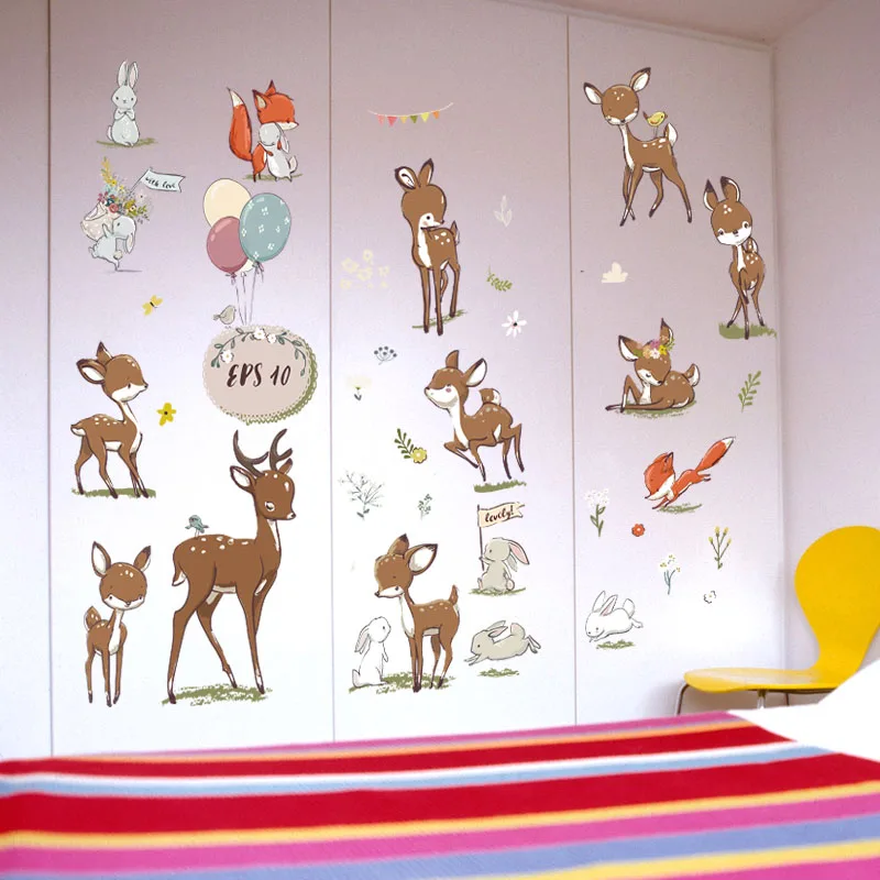 Sika олень гостиная спальня съемный DIY Мебель Кухня настенная наклейка украшение