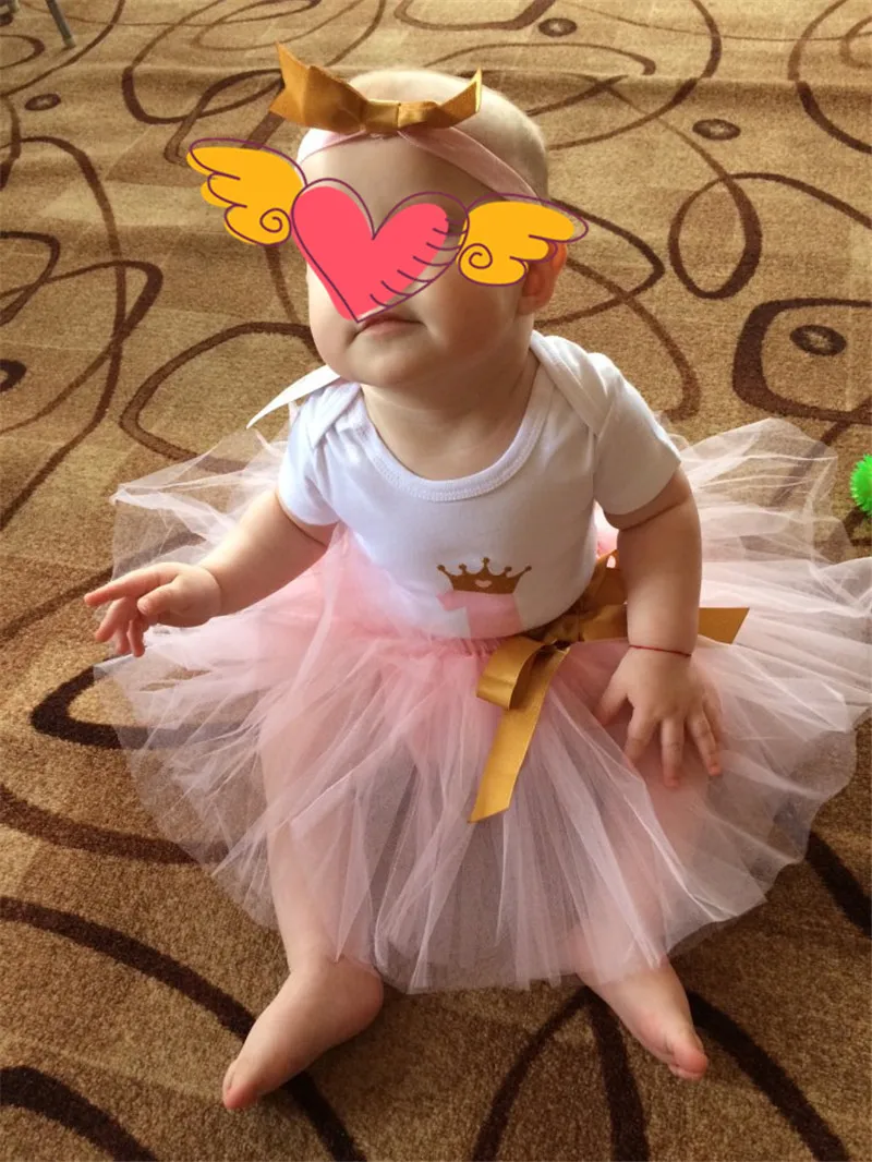 Милое розовое платье для первого дня рождения «My Little Girl», нарядное платье-пачка, детское платье, одежда для крещения для маленьких девочек 9, 12 месяцев