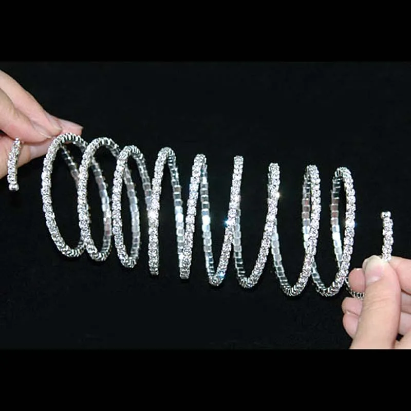 Хрустальный Стразы для свадьбы вечеринки конкурса стрейч браслет/браслет CA017|bangle