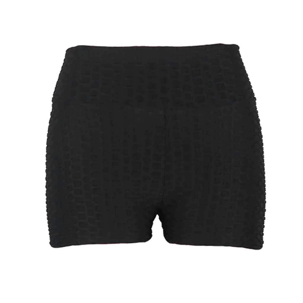 Pantalones Verano Mujer, женские жаккардовые шорты с высокой талией для фитнеса, облегающие шорты для бедер
