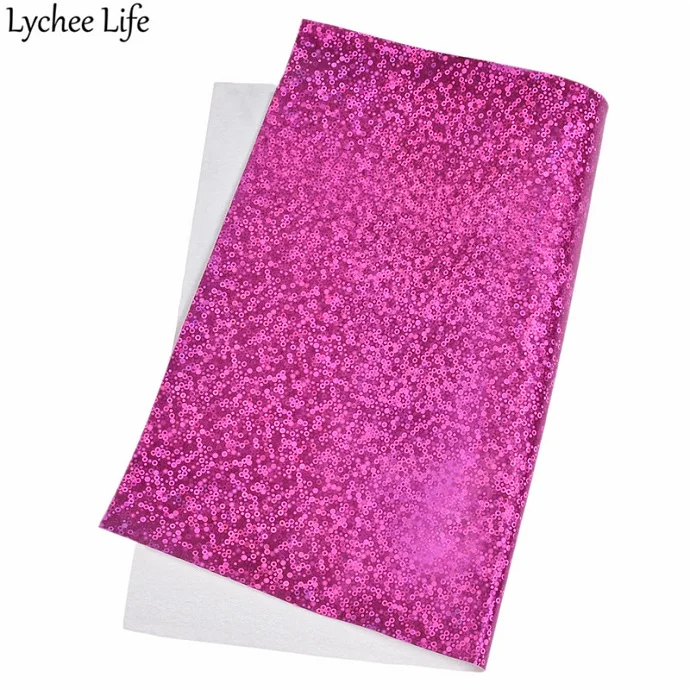 2 Lychee Life A4 голографическая Синтетическая кожаная ткань цветная искусственная ткань DIY Ручная работа швейная одежда аксессуары - Цвет: 2
