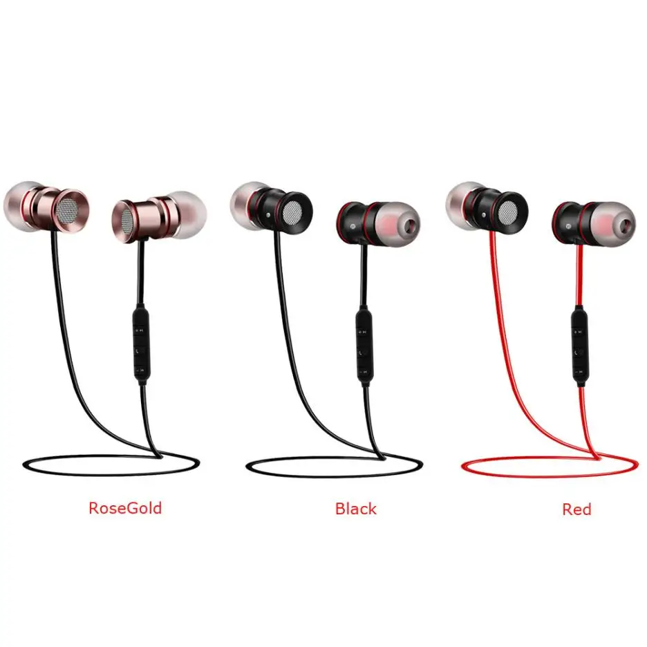 Беспроводные наушники Bluetooth с микрофоном и магнитом спортивные гарнитура для