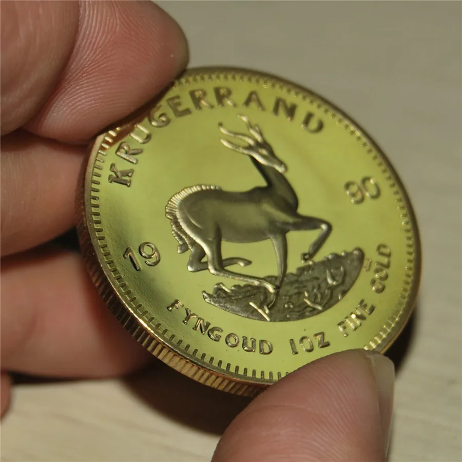 1996 Заказ образца, 1 шт./партия, 1967- Крюгерранд ЮАР монета, 1 унций покрытая 24 K Золотая монета, Подарочный металлический искусство и Cra - Цвет: 1996