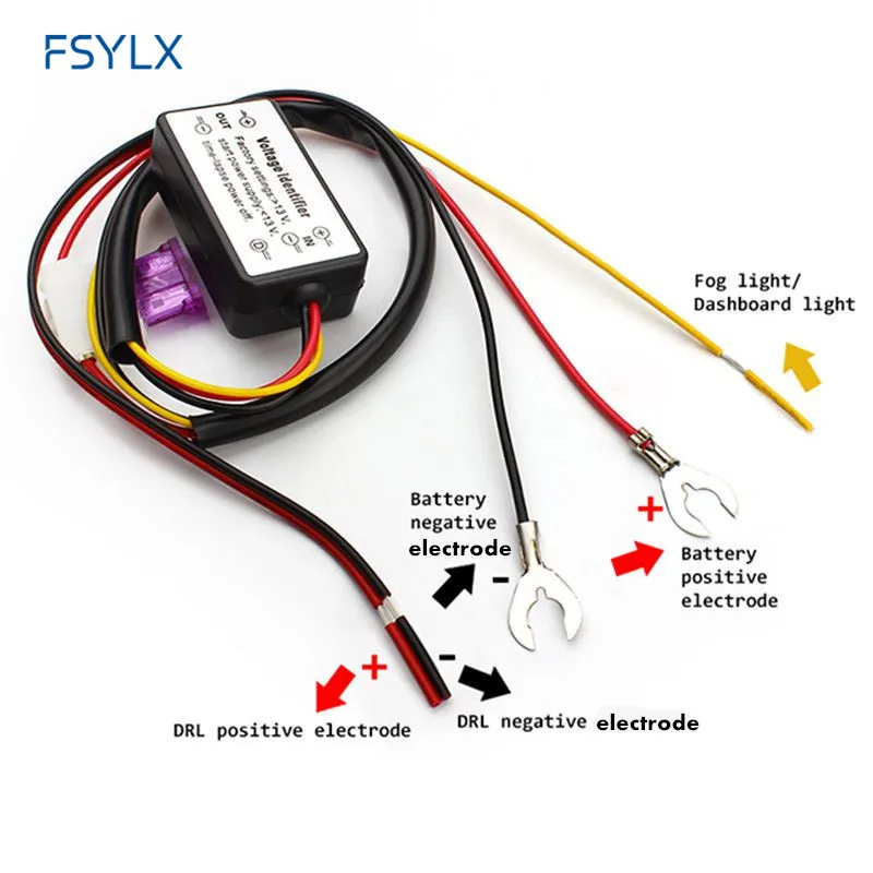 FSYLX Автомобильный светодиодный светильник дневного света релейный жгут
