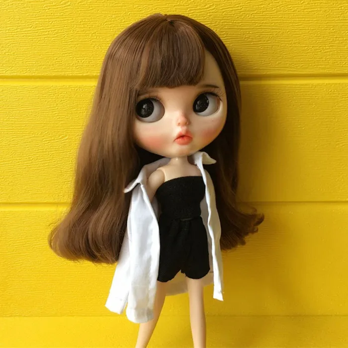 3 шт. = рубашка + ремень джинсовые шорты Blyth кукольные одежда для штаны Барби Licca