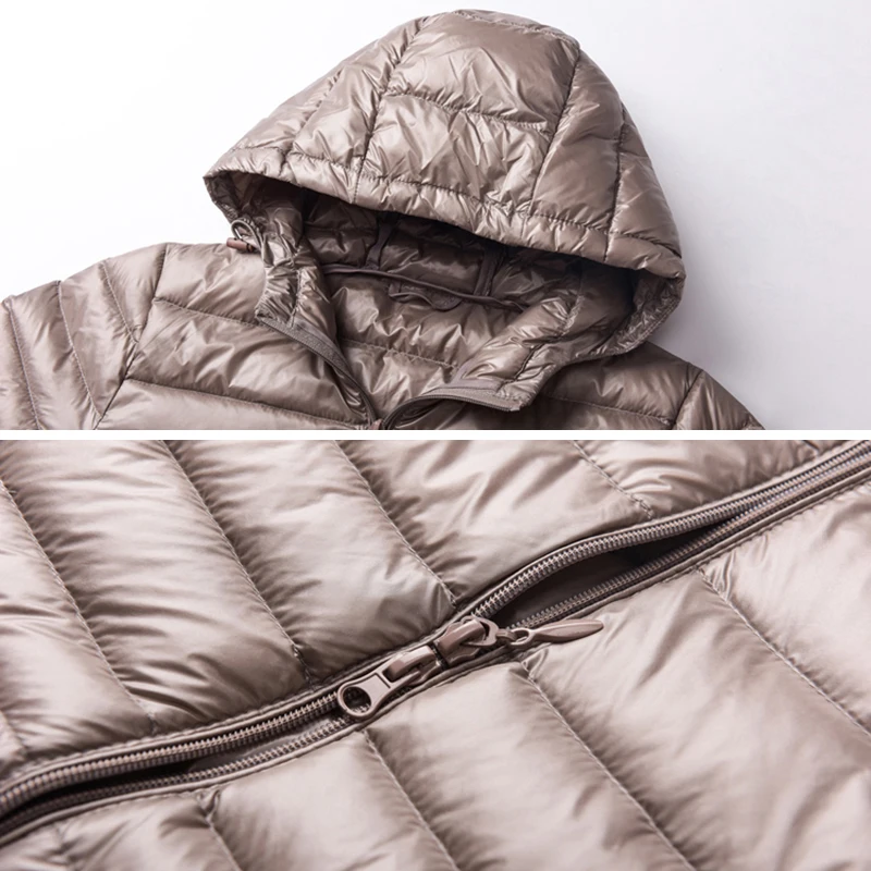 Schinteon, S-7XL, женский пуховик, ультра-светильник, белый утиный пух, длинное пальто, тонкое, стройнящее, размера плюс, осенняя верхняя одежда, Новое поступление