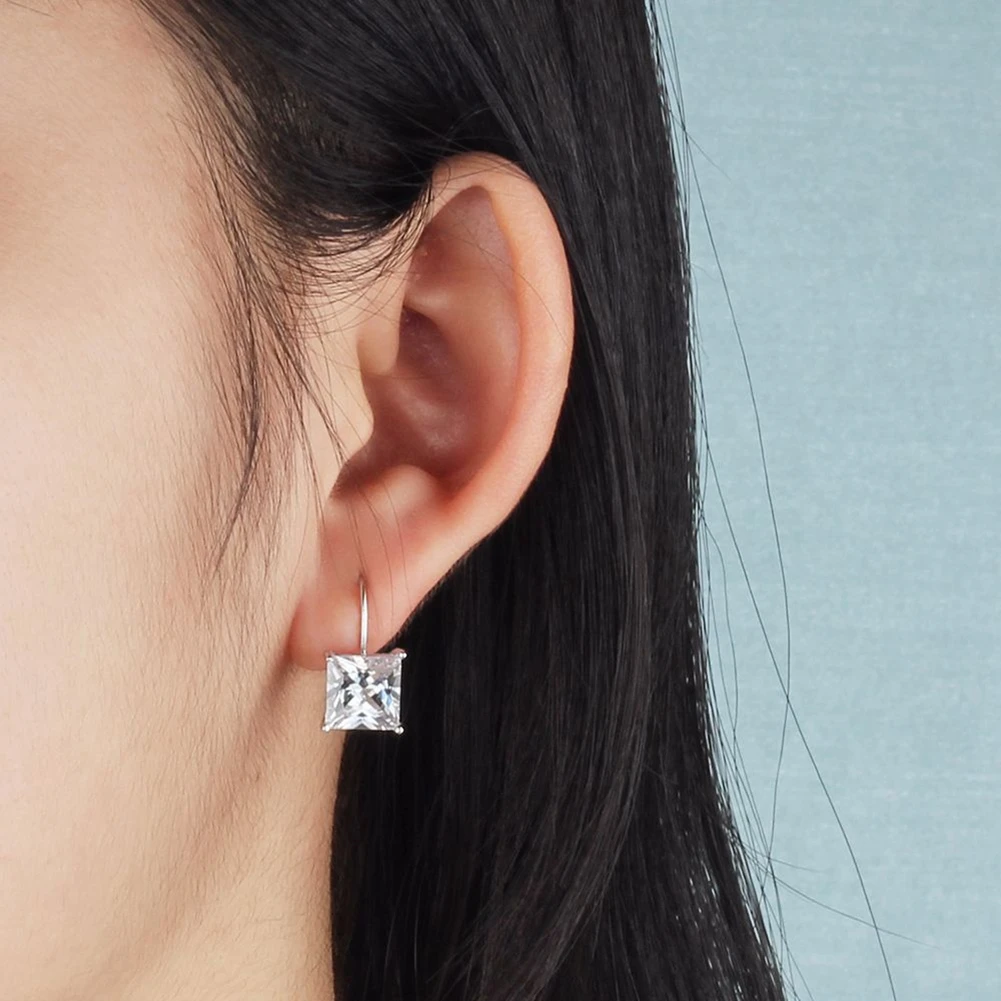 Trendy Fine Jewelry Drop Earring AAA Cubic Zirconia Genuine 925 Sterling Silver Earrings For Women Party Gifts | Украшения и