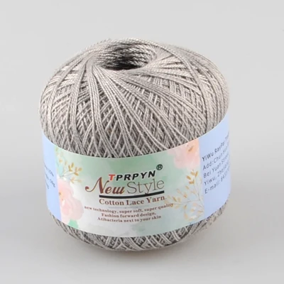 H22 Light gray TPRPYN 1 шт. = 50 г 8# хлопковая пряжа для вязания крючком тонкая пряжа для вязания крючком хлопчатобумажная пряжа для ручного вязания пряжа для машинного вязания - Цвет: H22 Light gray