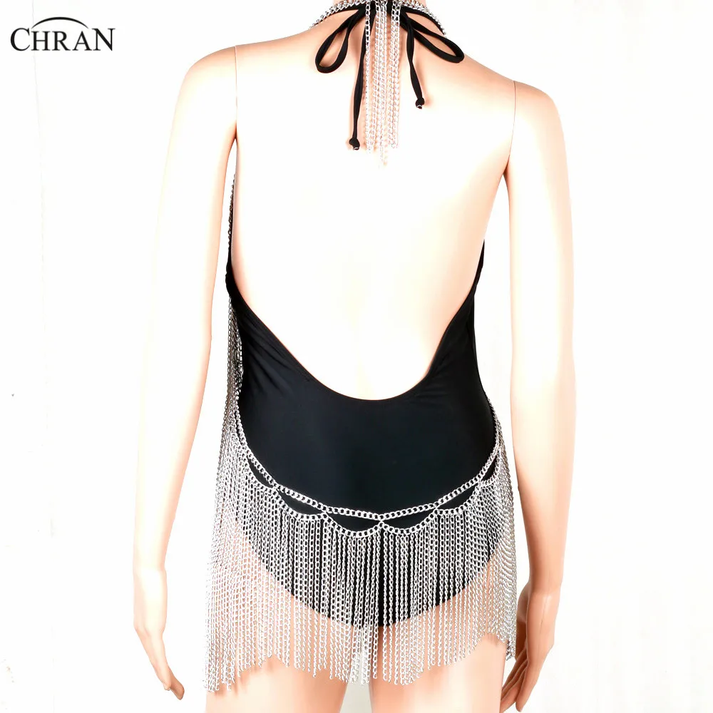 Chran новинка модное многослойное пляжное мини-платье с кисточками и открытой