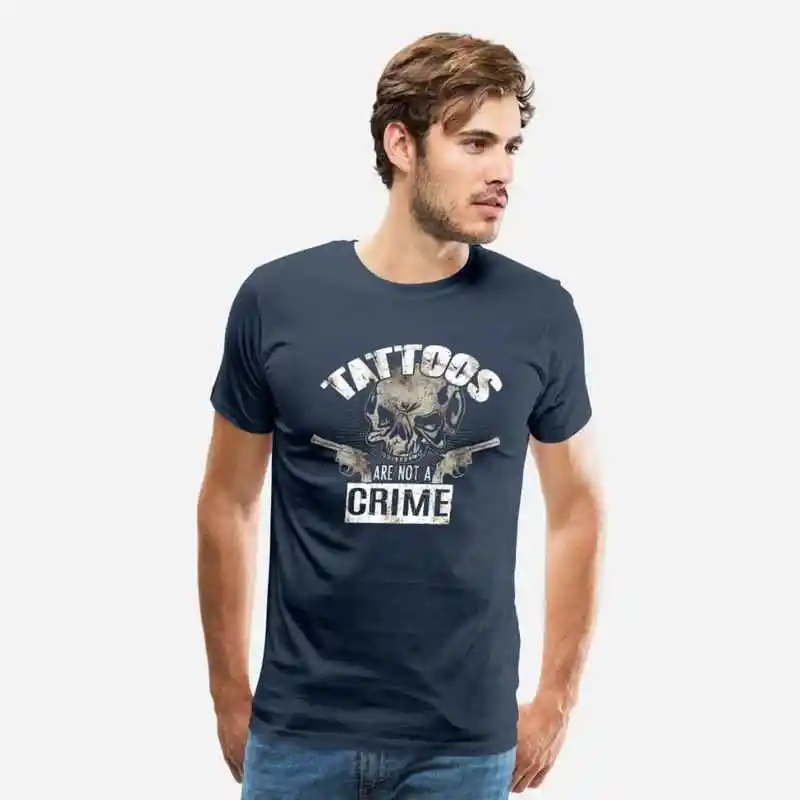 Men's Tattoos customized Print Handmade Tattooed Nurse You are not a crime Tatts Fashion Novelty Funny Personalized T-shirt | Мужская