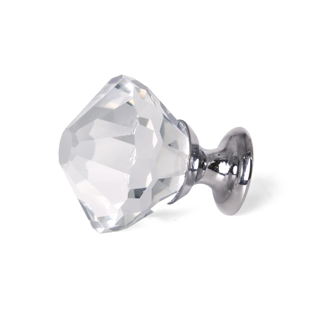 Clear 30mm/40mm 10pcs Diamond Shape Crystal Cabine Pulls Zinc Alloy for Cabinet Drawer Wardrobe Cupboard Door Handle | Обустройство