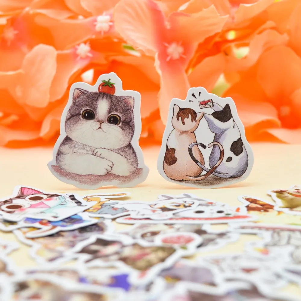 30 шт. Kawaii воды цвет Стиль креативный милый Кот стикер собственн made животных