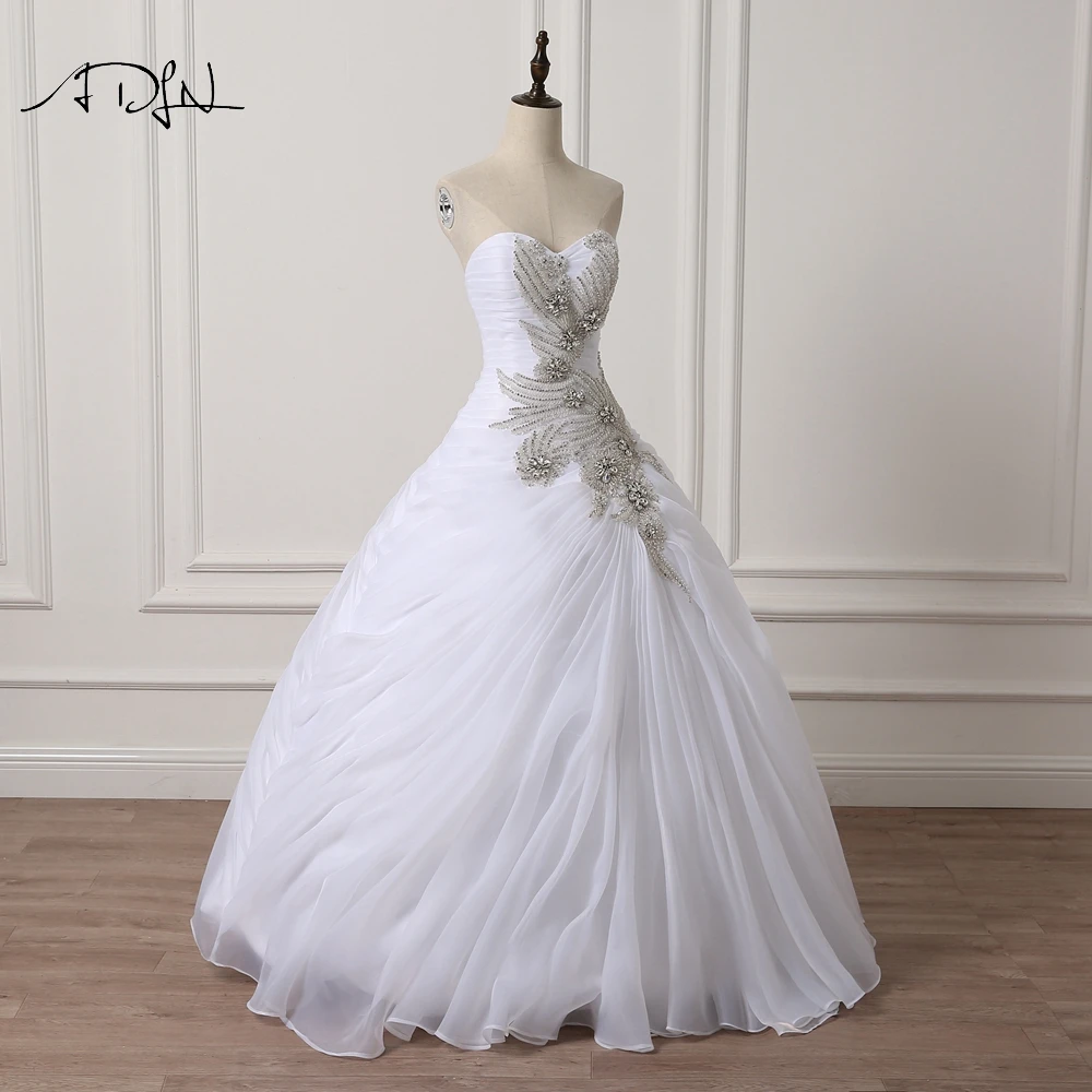 Свадебное платье ADLN свадебное без рукавов стразы бальное из органзы
