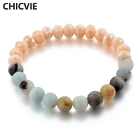 chicvie pink charms natural stone custom chakra bracelets bangles beads for women jewelry making rainbow bracelets sbr180054